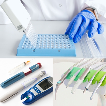 Collage of healthcare products